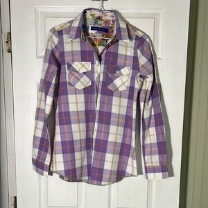 Georg Roth Purple Plaid Women's Button Down Shirt